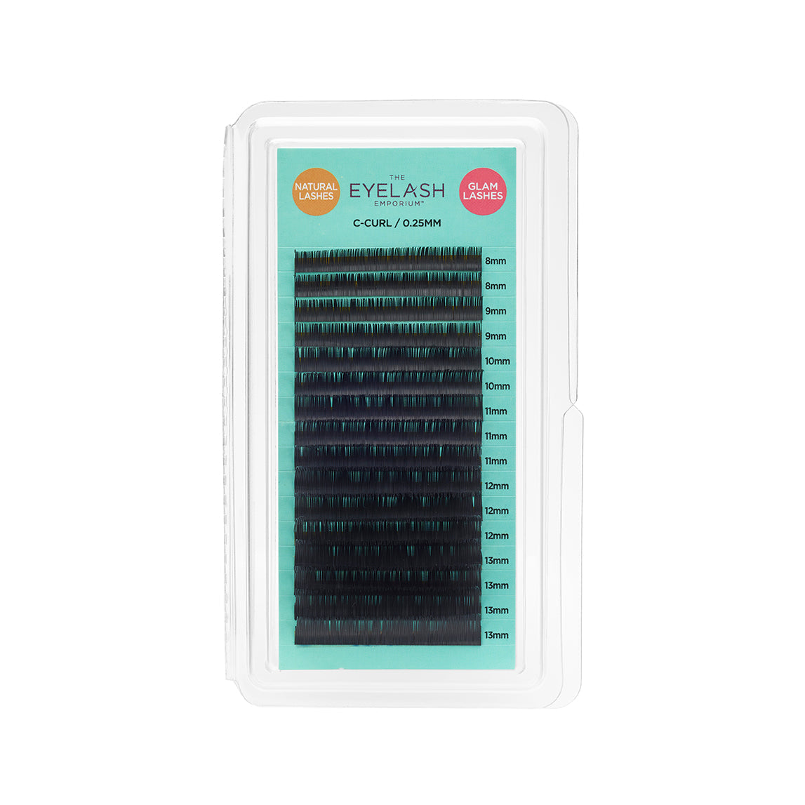 Natural Lashes - C-Curl Mixed Length Tray 0.25mm