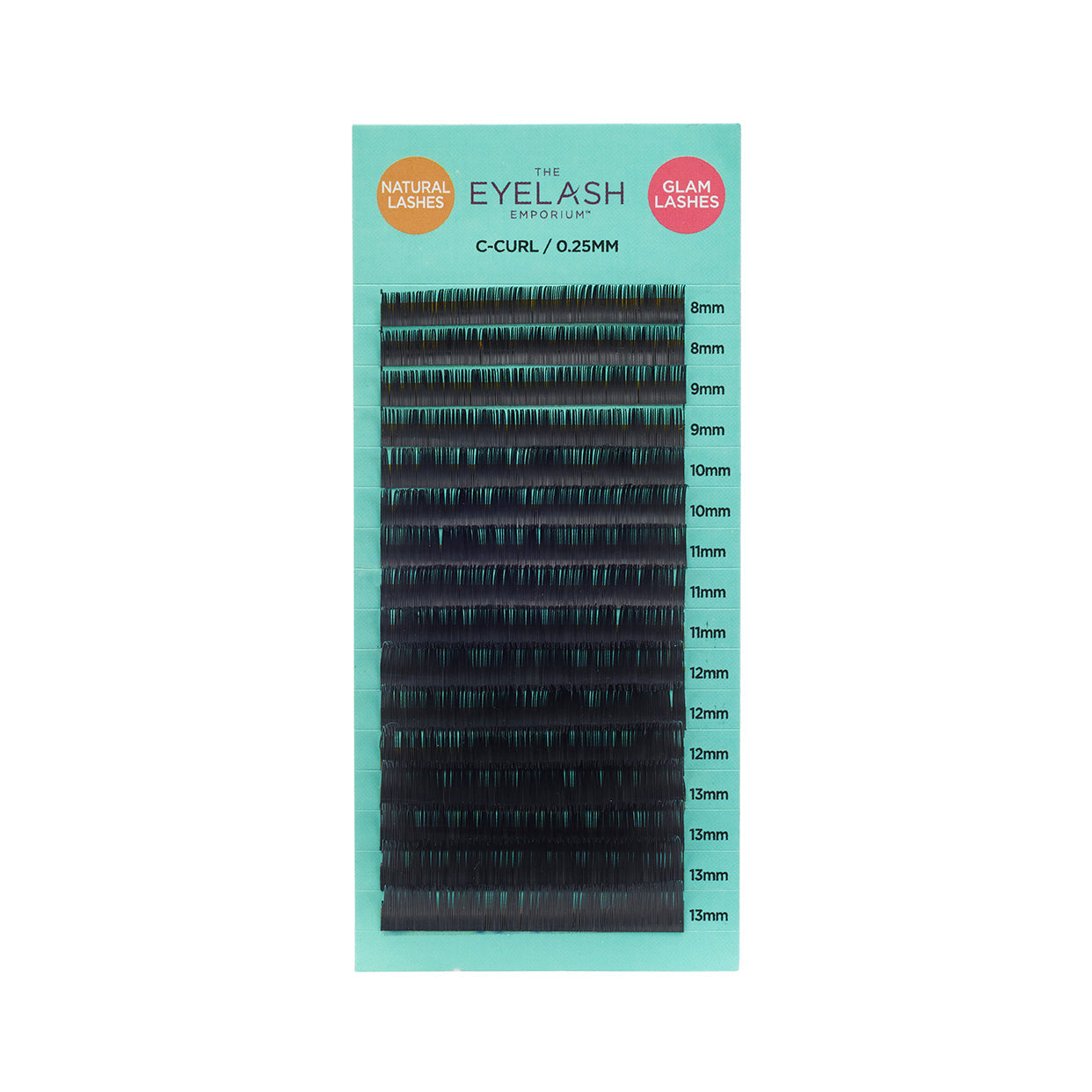 Natural Lashes - C-Curl Mixed Length Tray 0.25mm