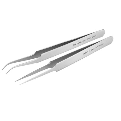 On Point Straight & Camera Angle Curved Tweezer Set